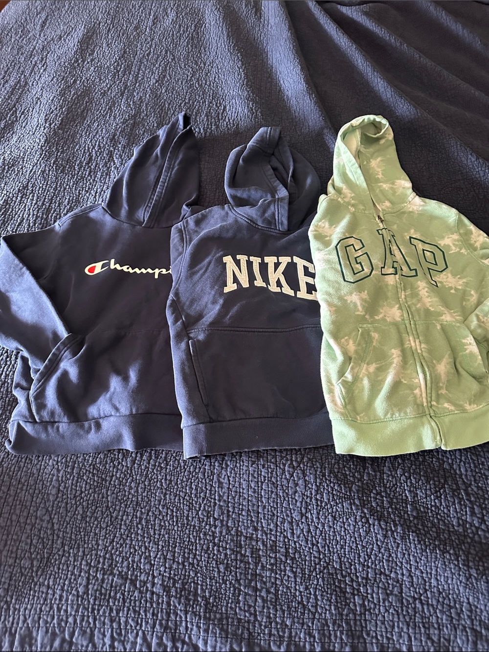 Champion Navy Kids Hoodie with Classic Logo